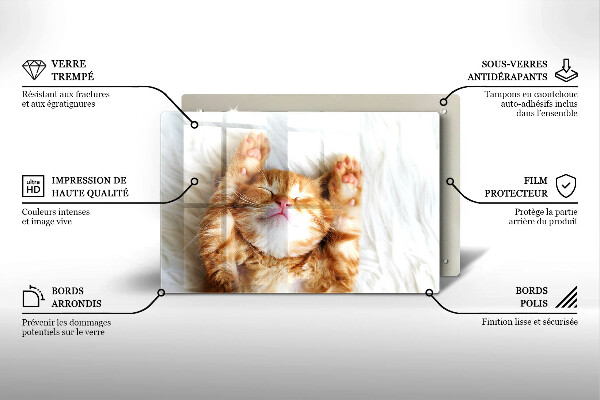 Steklena podloga za rezanje Majhna ljubka mucka