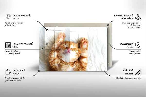 Steklena podloga za rezanje Majhna ljubka mucka