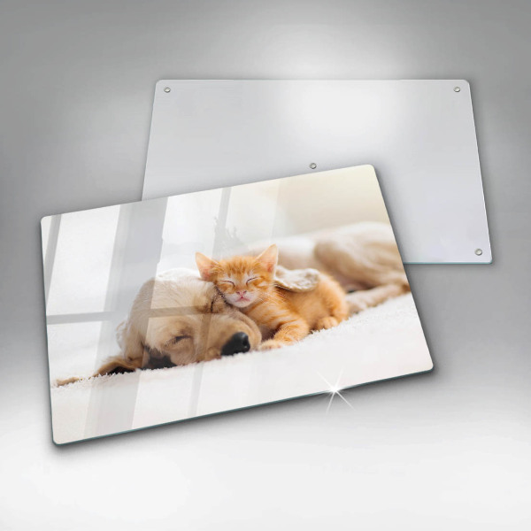 Steklena podloga za rezanje Živali pes in mačka