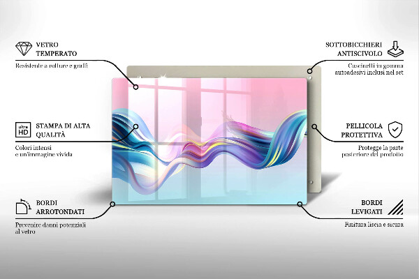 Steklena podloga za rezanje Pastelna abstrakcija