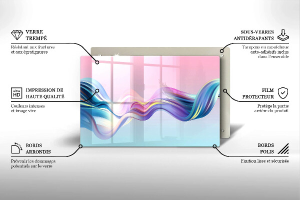 Steklena podloga za rezanje Pastelna abstrakcija