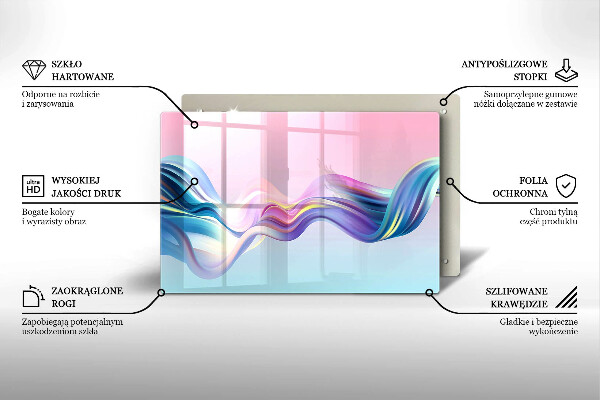 Steklena podloga za rezanje Pastelna abstrakcija