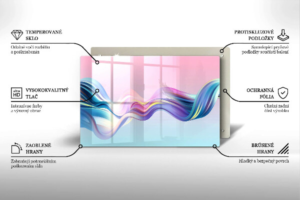 Steklena podloga za rezanje Pastelna abstrakcija