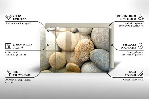 Steklena podloga za rezanje Vzorec ovalnih kamnov
