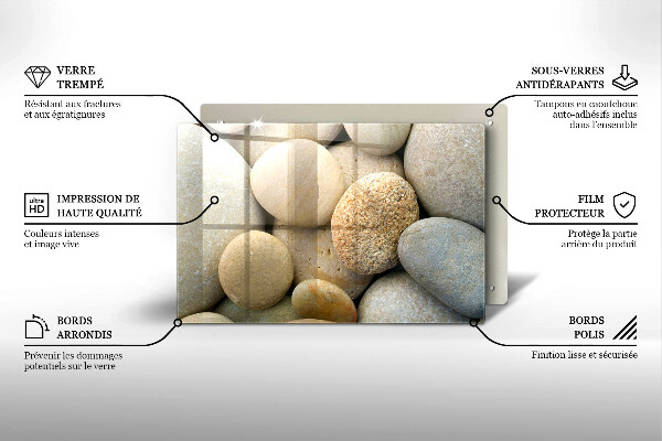 Steklena podloga za rezanje Vzorec ovalnih kamnov
