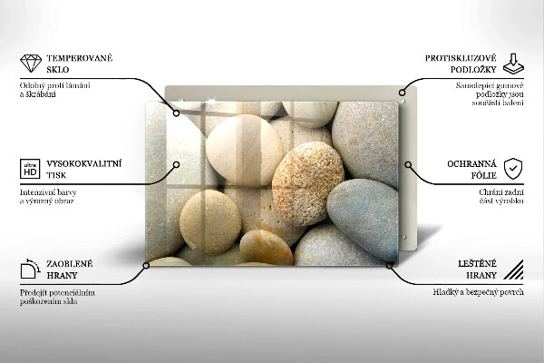 Steklena podloga za rezanje Vzorec ovalnih kamnov