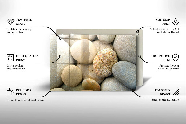 Steklena podloga za rezanje Vzorec ovalnih kamnov