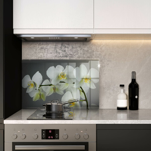 Steklena podloga za rezanje Cvetovi belih orhidej