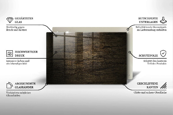 Steklena podloga za rezanje Tekstura lesnega lubja