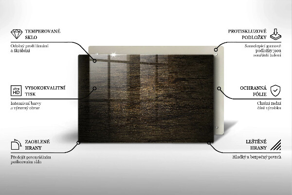 Steklena podloga za rezanje Tekstura lesnega lubja