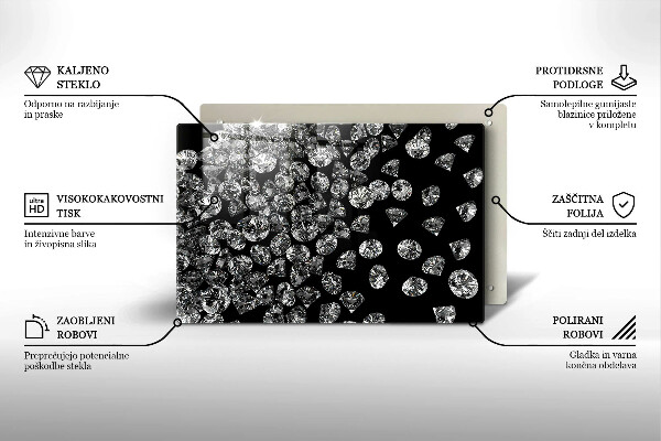 Steklena podloga za rezanje Diamanti diamanti