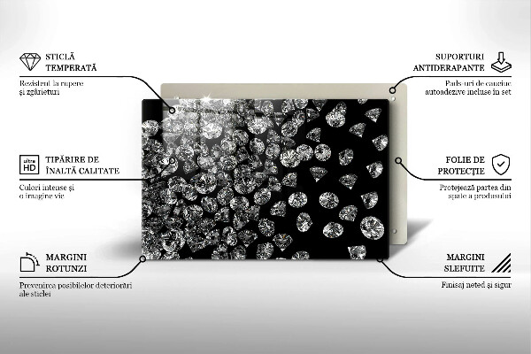 Steklena podloga za rezanje Diamanti diamanti