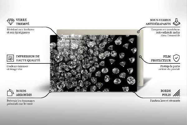 Steklena podloga za rezanje Diamanti diamanti
