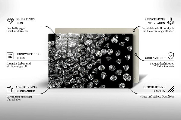 Steklena podloga za rezanje Diamanti diamanti