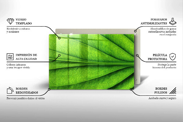Steklena podloga za rezanje Naravni žilni list