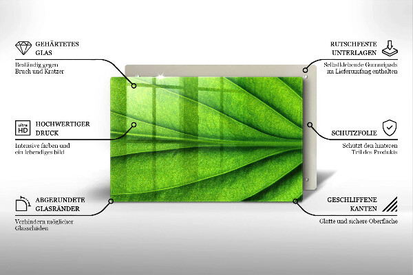 Steklena podloga za rezanje Naravni žilni list