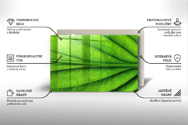 Steklena podloga za rezanje Naravni žilni list