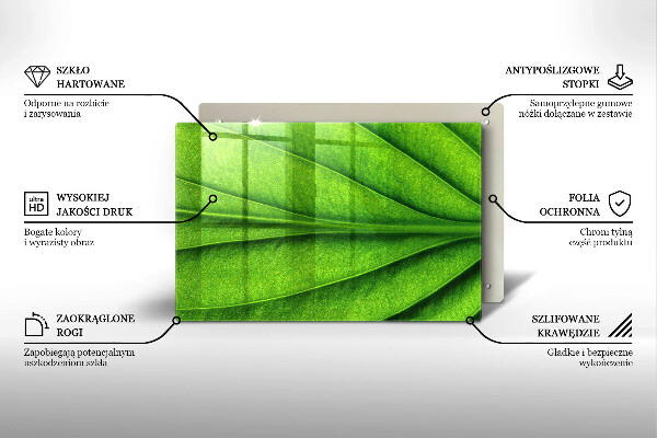 Steklena podloga za rezanje Naravni žilni list