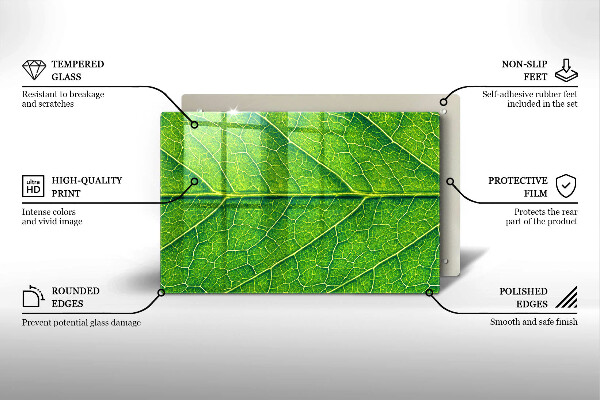 Steklena podloga za rezanje Naravne listne žile
