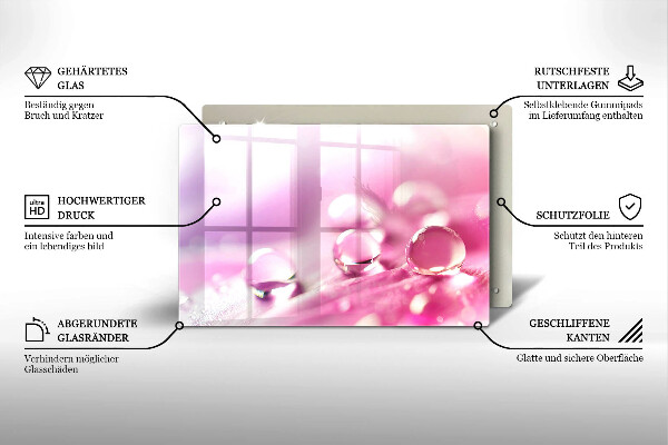 Steklena podloga za rezanje Rosni cvetni listi