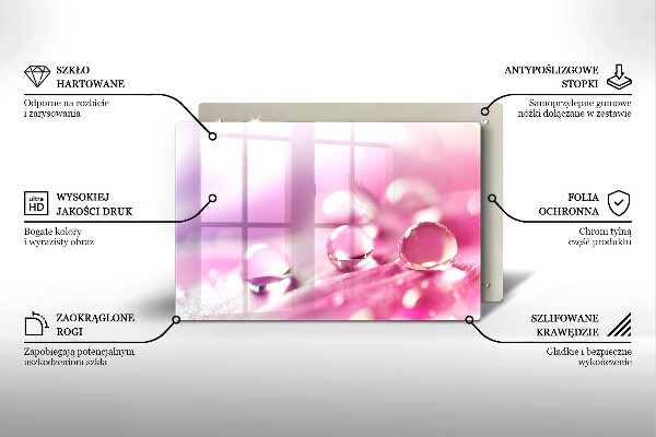 Steklena podloga za rezanje Rosni cvetni listi