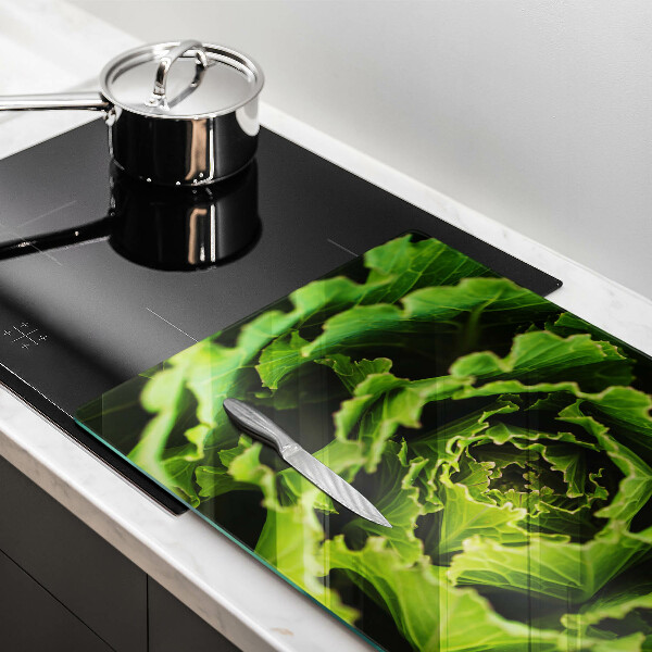 Steklena podloga za rezanje Uživanje listov zelene solate