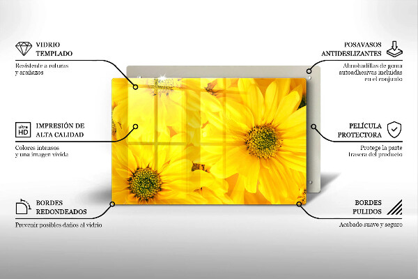 Steklena podloga za rezanje Cvetni listi