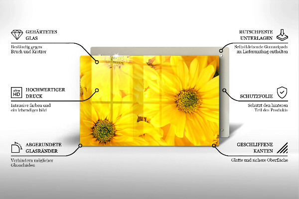 Steklena podloga za rezanje Cvetni listi