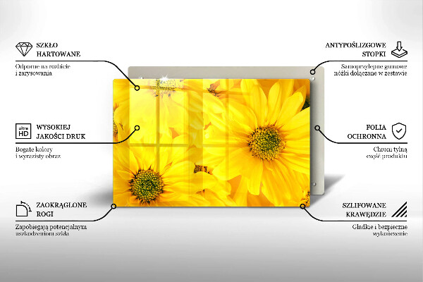Steklena podloga za rezanje Cvetni listi