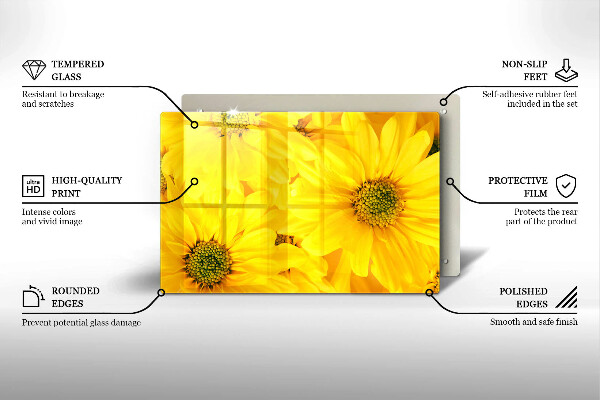 Steklena podloga za rezanje Cvetni listi