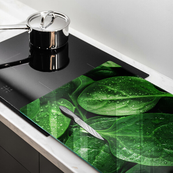 Steklena podloga za rezanje Listi bazilike