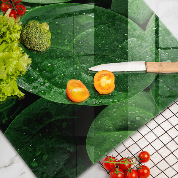 Steklena podloga za rezanje Listi bazilike