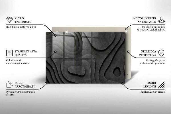 Steklena podloga za rezanje 3D oblike kamnov