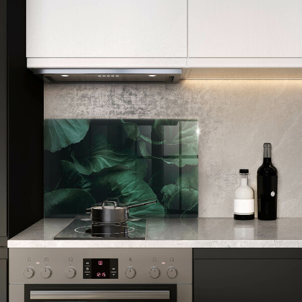 Steklena podloga za rezanje Divji temni listi