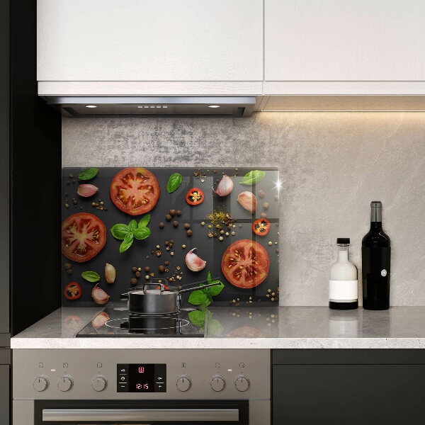 Steklena podloga za rezanje Paradižnik in začimbe