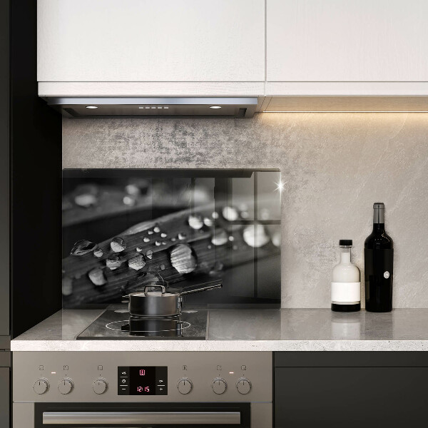 Steklena podloga za rezanje Kaplje rose na listih