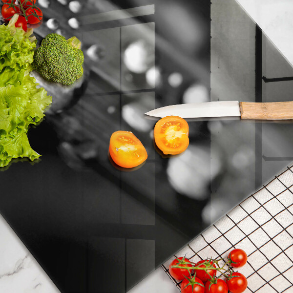 Steklena podloga za rezanje Kaplje rose na listih