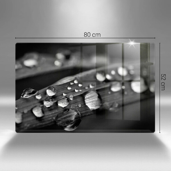 Steklena podloga za rezanje Kaplje rose na listih