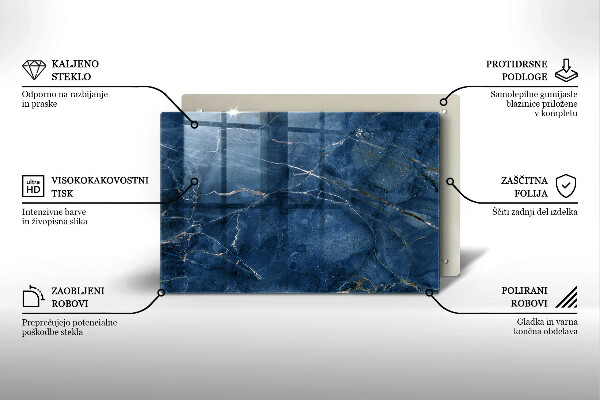 Steklena podloga za rezanje Tekstura marmornega kamna