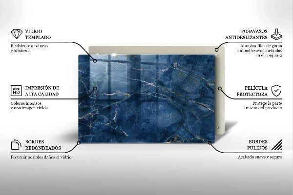 Steklena podloga za rezanje Tekstura marmornega kamna