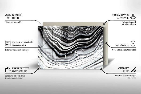 Steklena podloga za rezanje Abstrakcija črnila