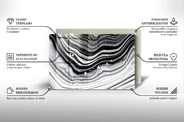 Steklena podloga za rezanje Abstrakcija črnila