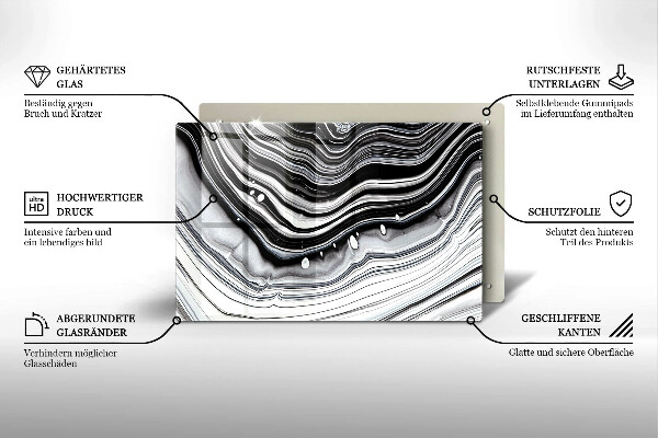 Steklena podloga za rezanje Abstrakcija črnila