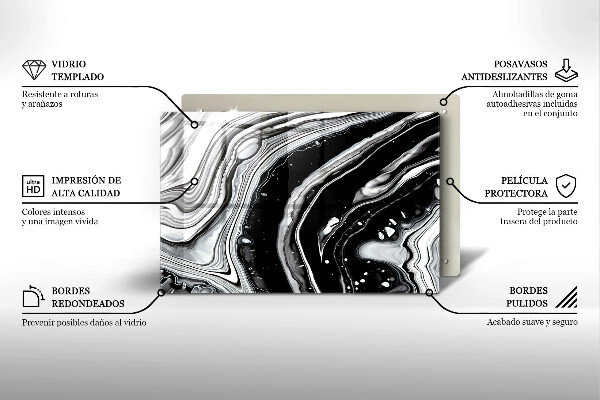 Steklena podloga za rezanje Abstrakcija črnila
