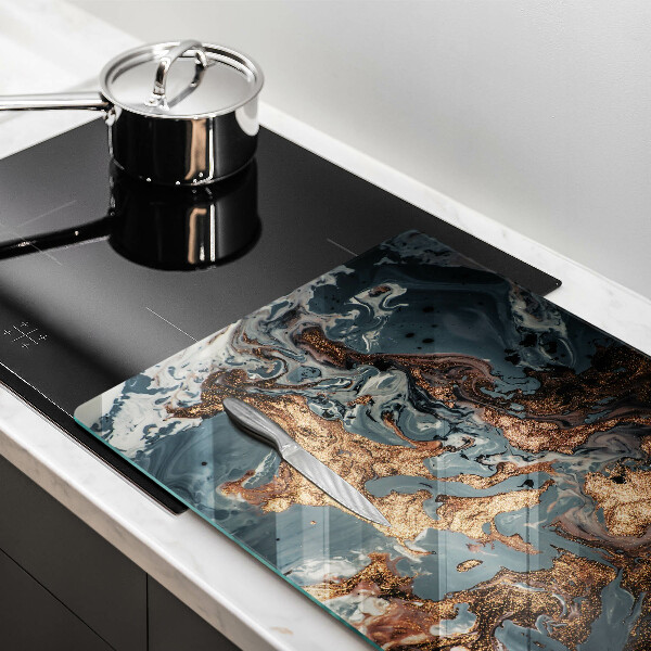 Steklena podloga za rezanje Struktura zlate kamnine