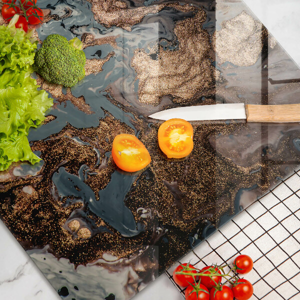 Steklena podloga za rezanje Struktura zlate kamnine