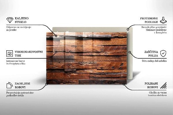 Steklena podloga za rezanje Dekorativne lesene plošče
