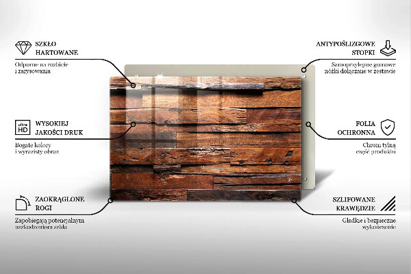 Steklena podloga za rezanje Dekorativne lesene plošče