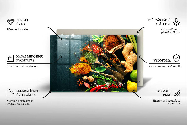 Steklena podloga za rezanje Kuhinjske začimbne žlice