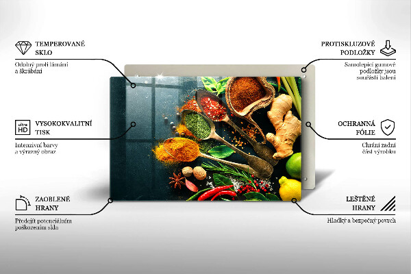 Steklena podloga za rezanje Kuhinjske začimbne žlice